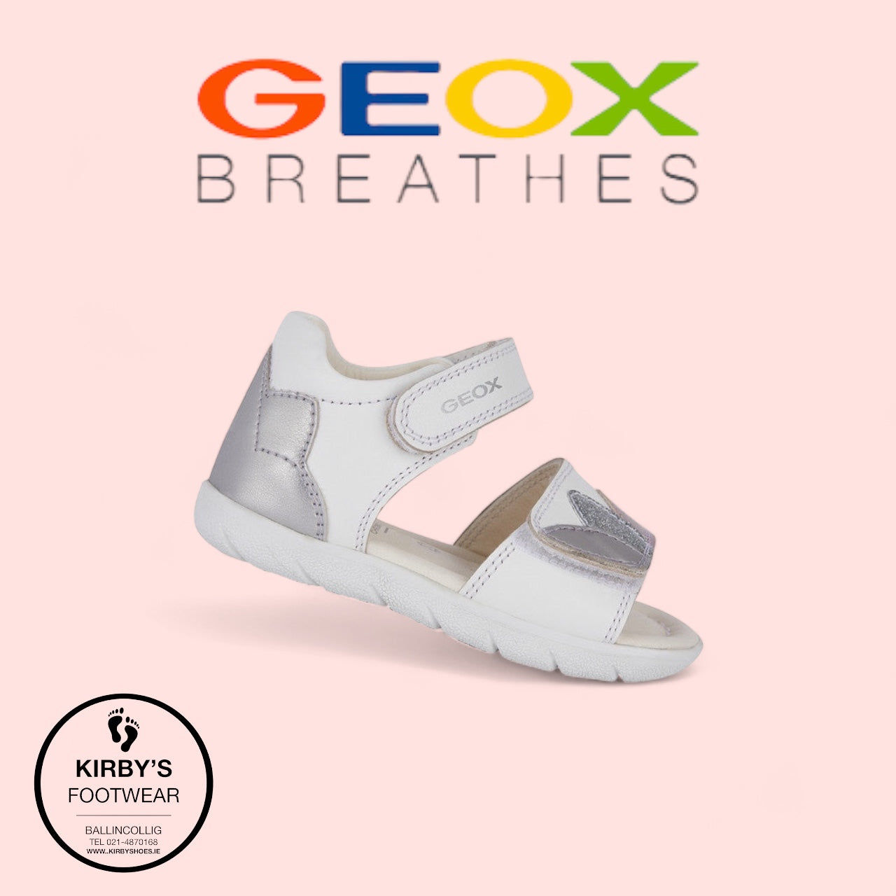 Geox Sandal Alul white silver leather