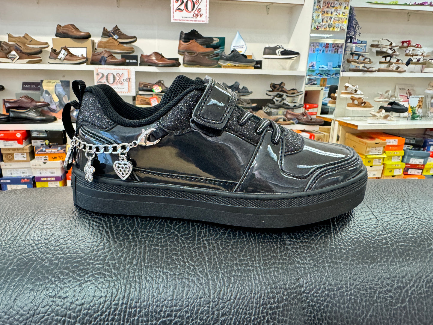 Lelli Kelly Piper trainer black with removable charms