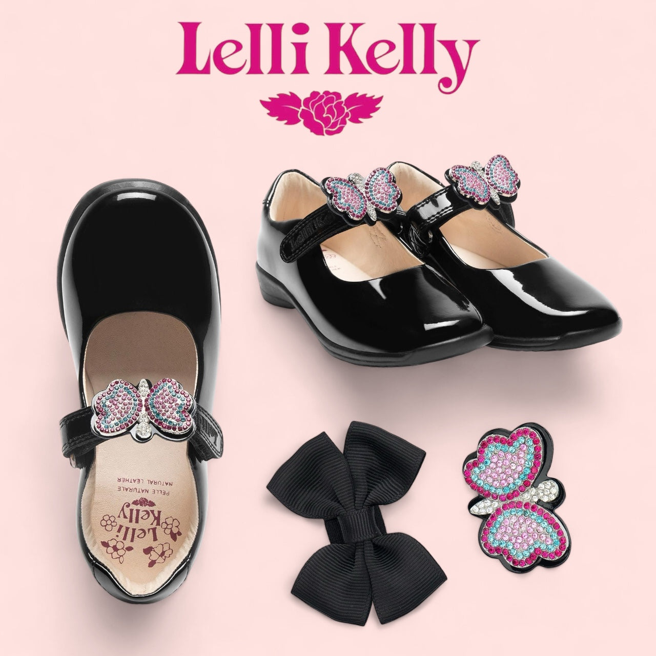 Lelli Kelly luna Butterfly black patent