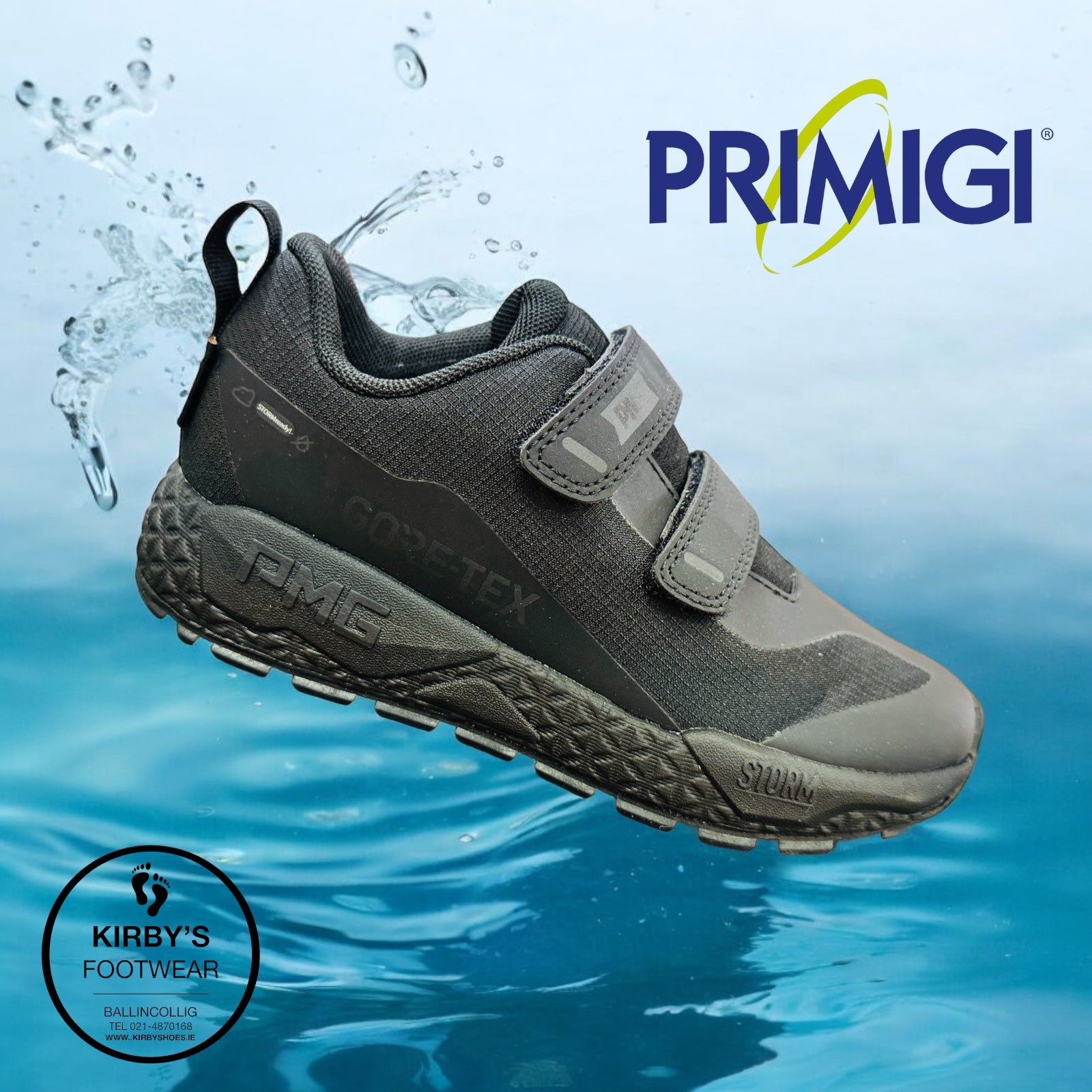 Primigi velcro black goretex waterproof Kirbys Footwear Ltd