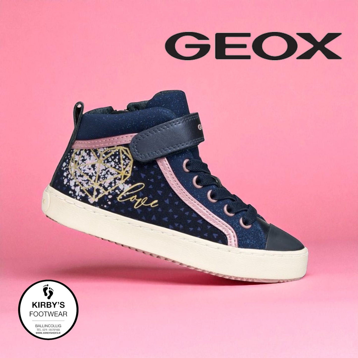 Geox Kalispera navy pink high top