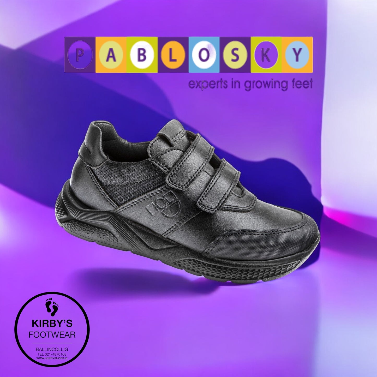 Pablosky velcro black leather 731415