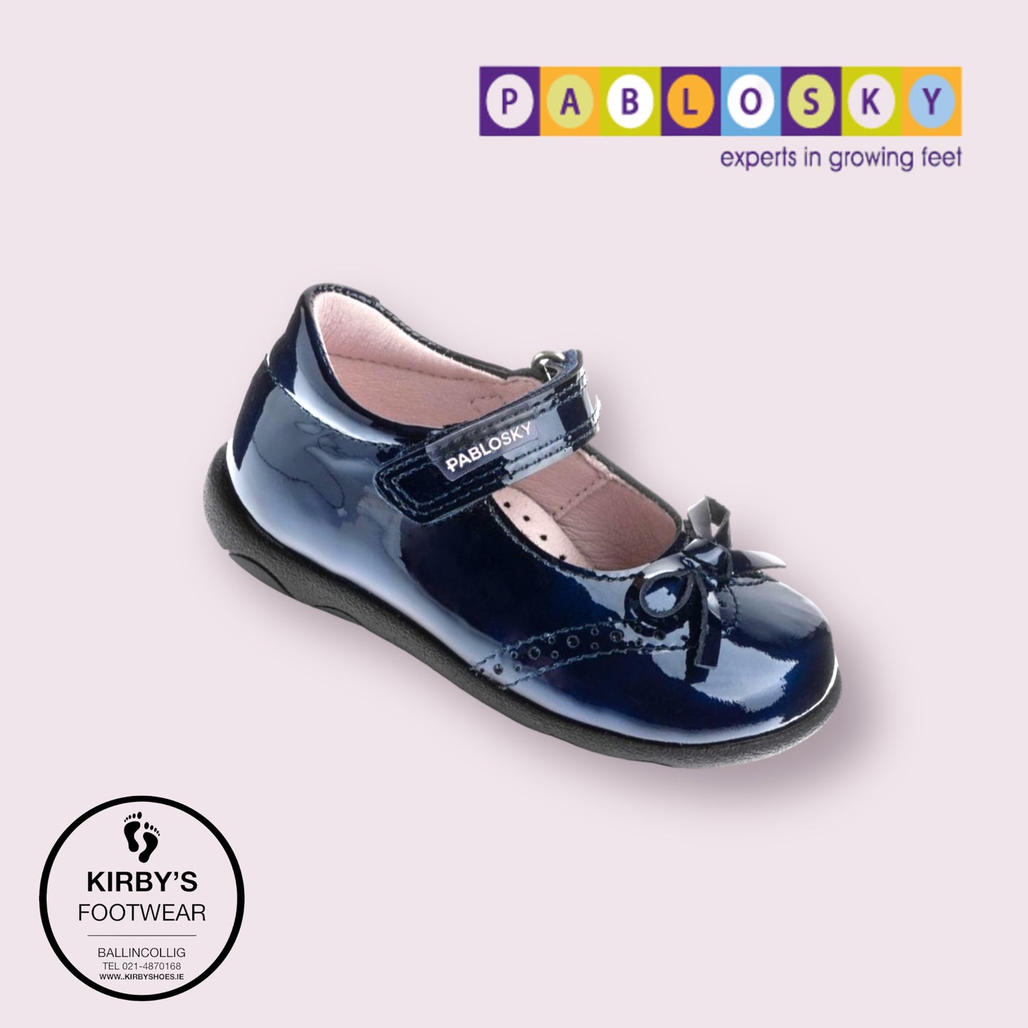 Pablosky navy patent strap 043029