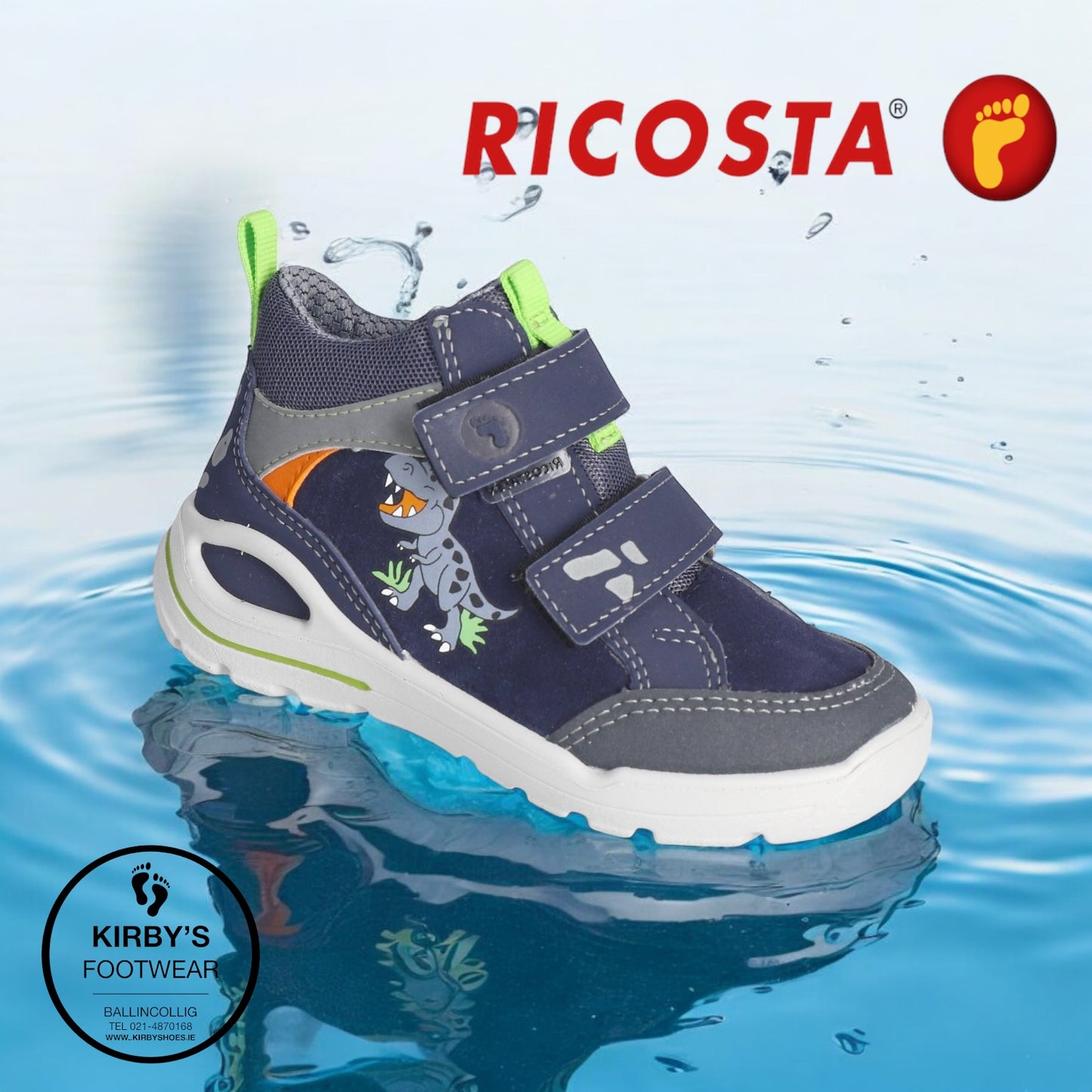 Ricosta Stone boot navy dino waterproof