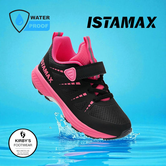 Istamax trainer Black pink - water repellent - Kirbys Footwear Ltd