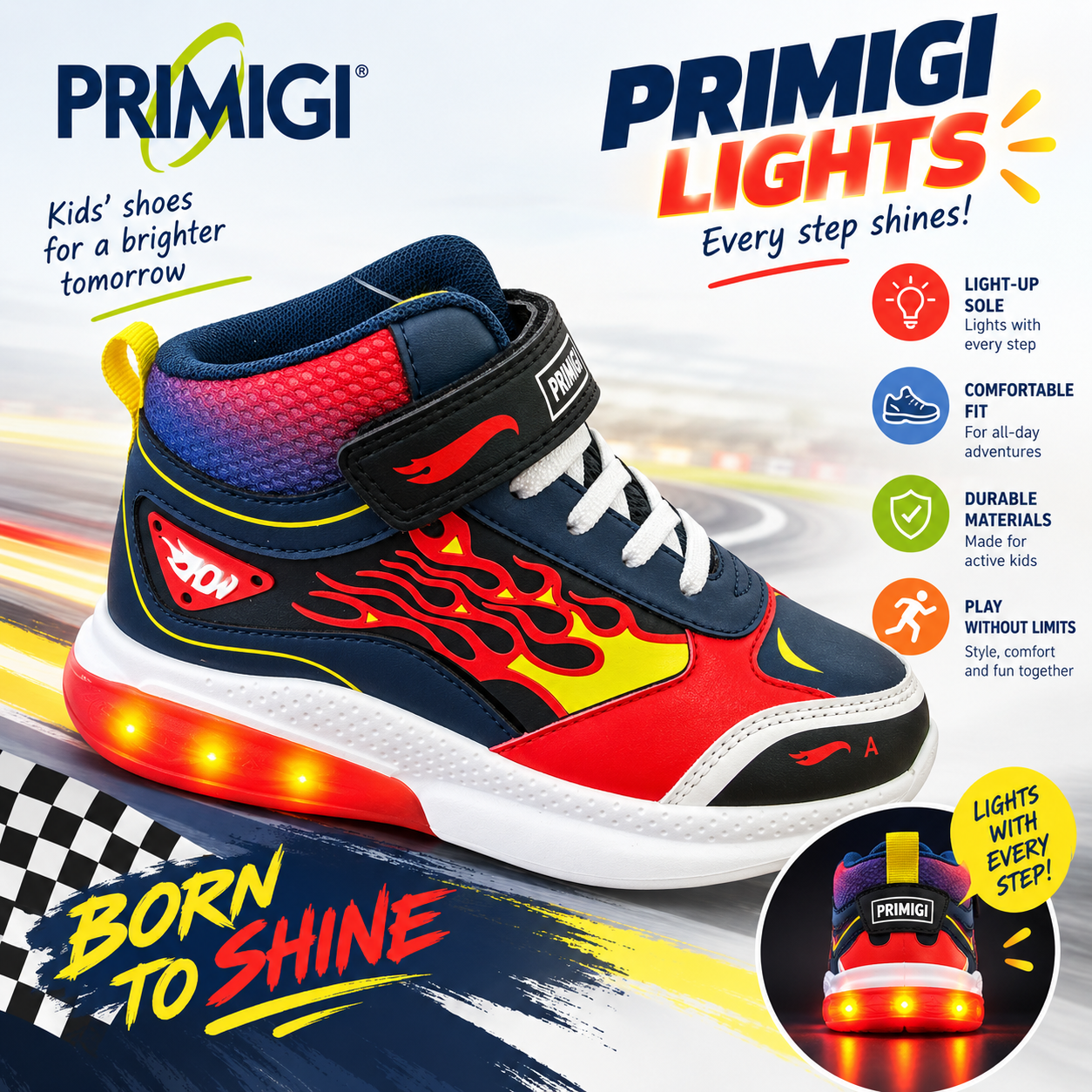 Primigi velcro high-top lights Hot Wheels navy - 2470811