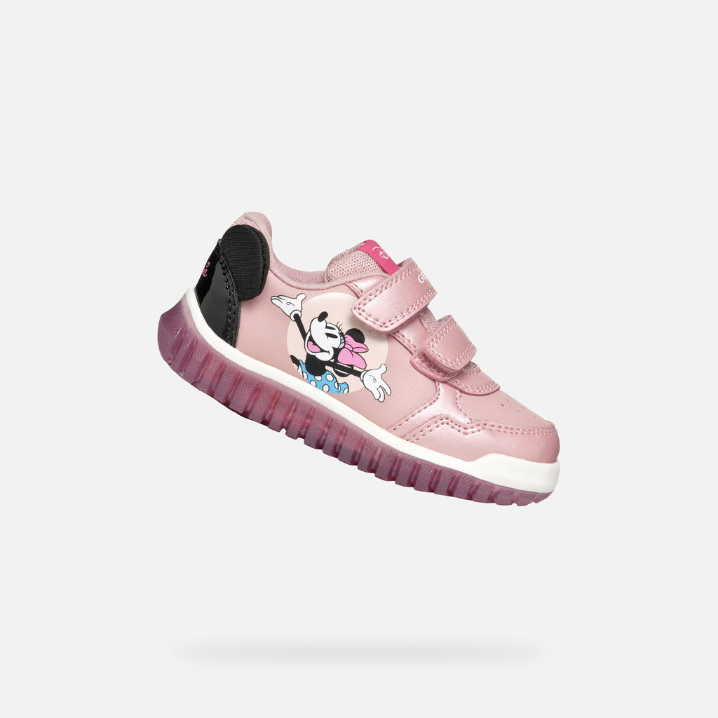 Geox Lightyloo Minnie Mouse old rose pink - lights - Kirbys Footwear Ltd