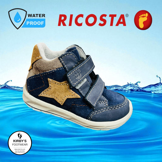 Ricosta Kimi navy velcro boot waterproof - Kirbys Footwear Ltd