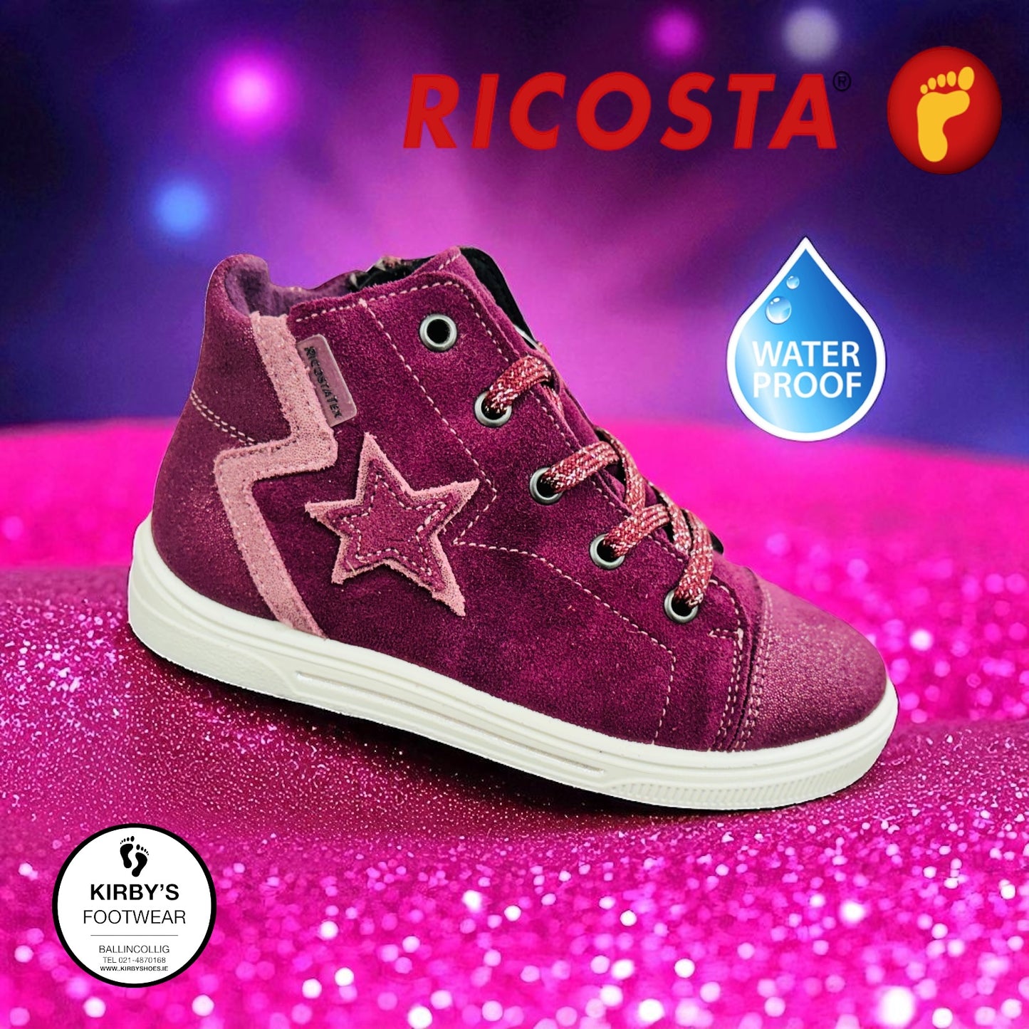 Ricosta Mel burgundy waterproof boot