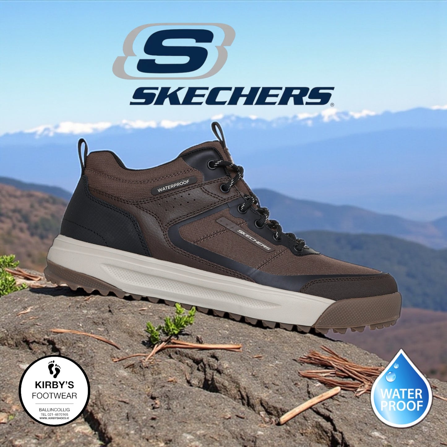 Skechers mens Urban street hiker waterproof - brown