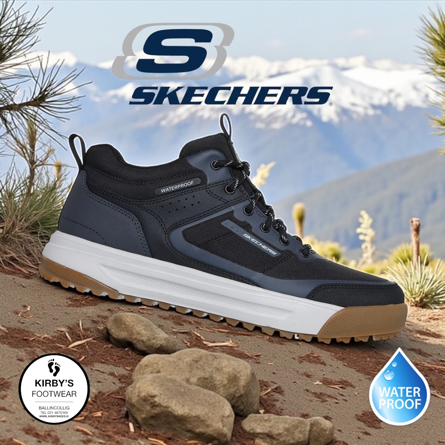 Skechers mens Urban street hiker waterproof - black