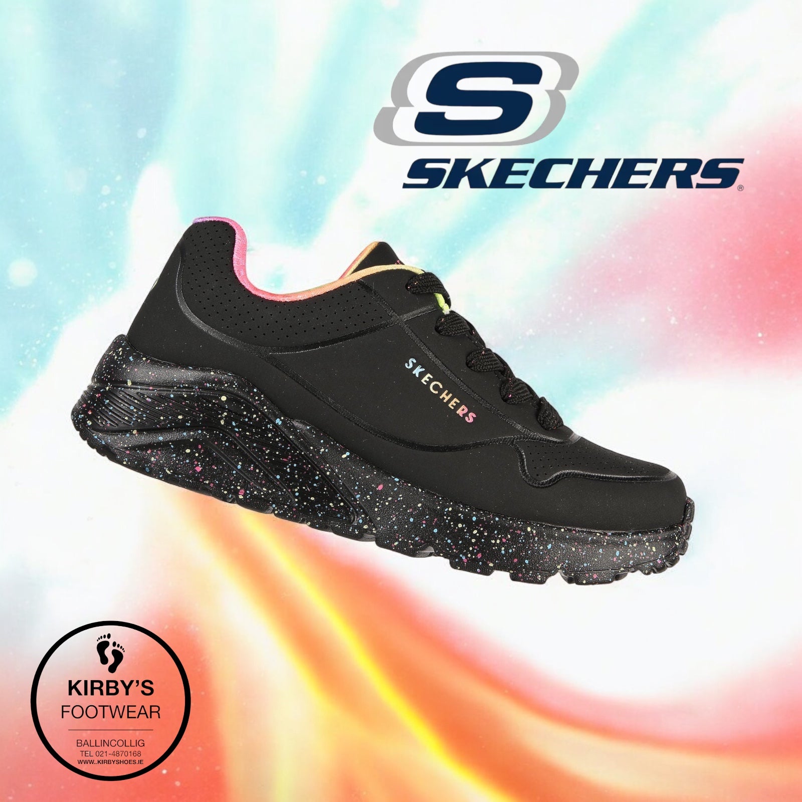 Skechers Uno lite - rainbow speckle – Kirbys Footwear Ltd Skechers Uno lite - rainbow speckle – Kirbys Footwear Ltd