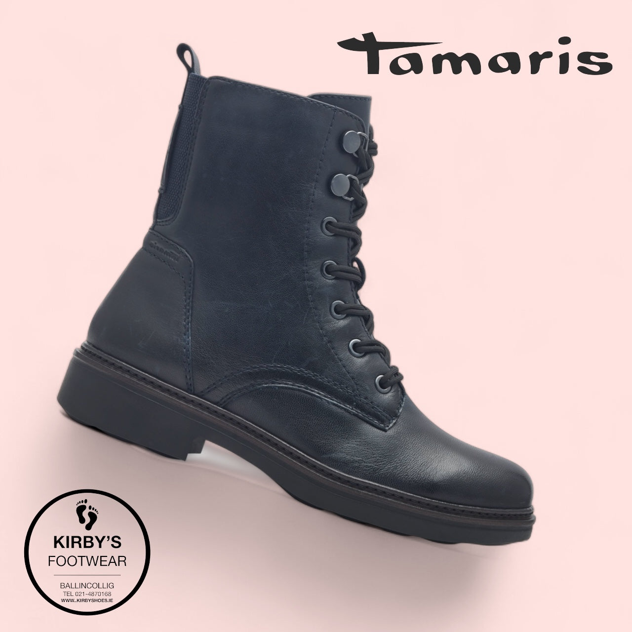 Tamaris navy leather boot 85107