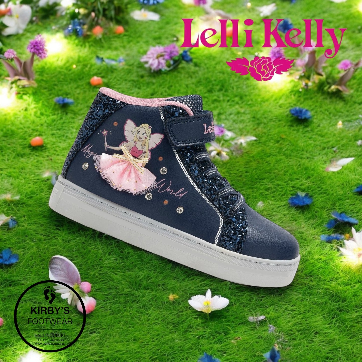 Lelli Kelly Ballerina lights high top navy pink