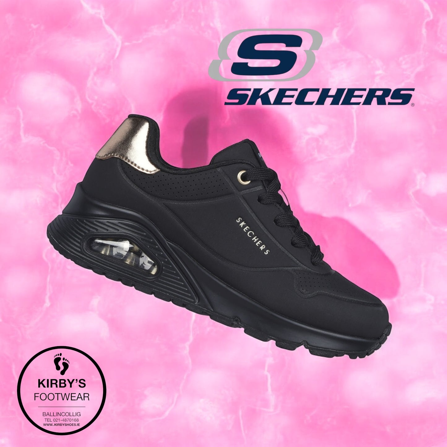 Skechers Uno Shimmer Away black gold - bbk