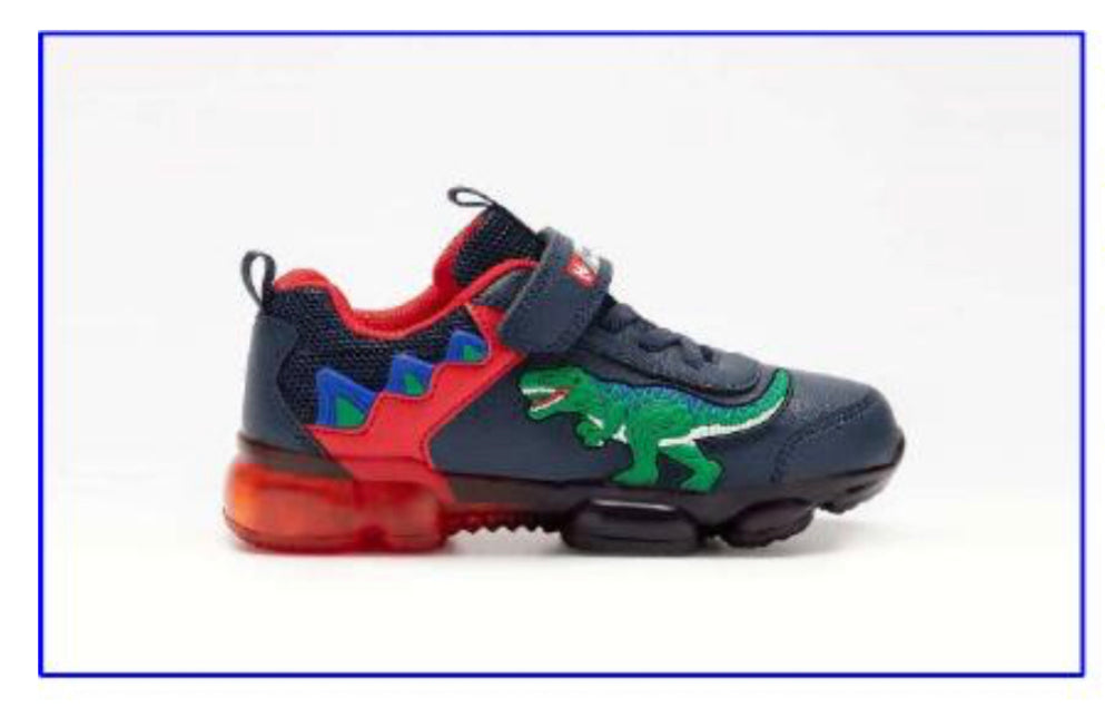 Lelli Kelly Bull Boys T-Rex navy lights