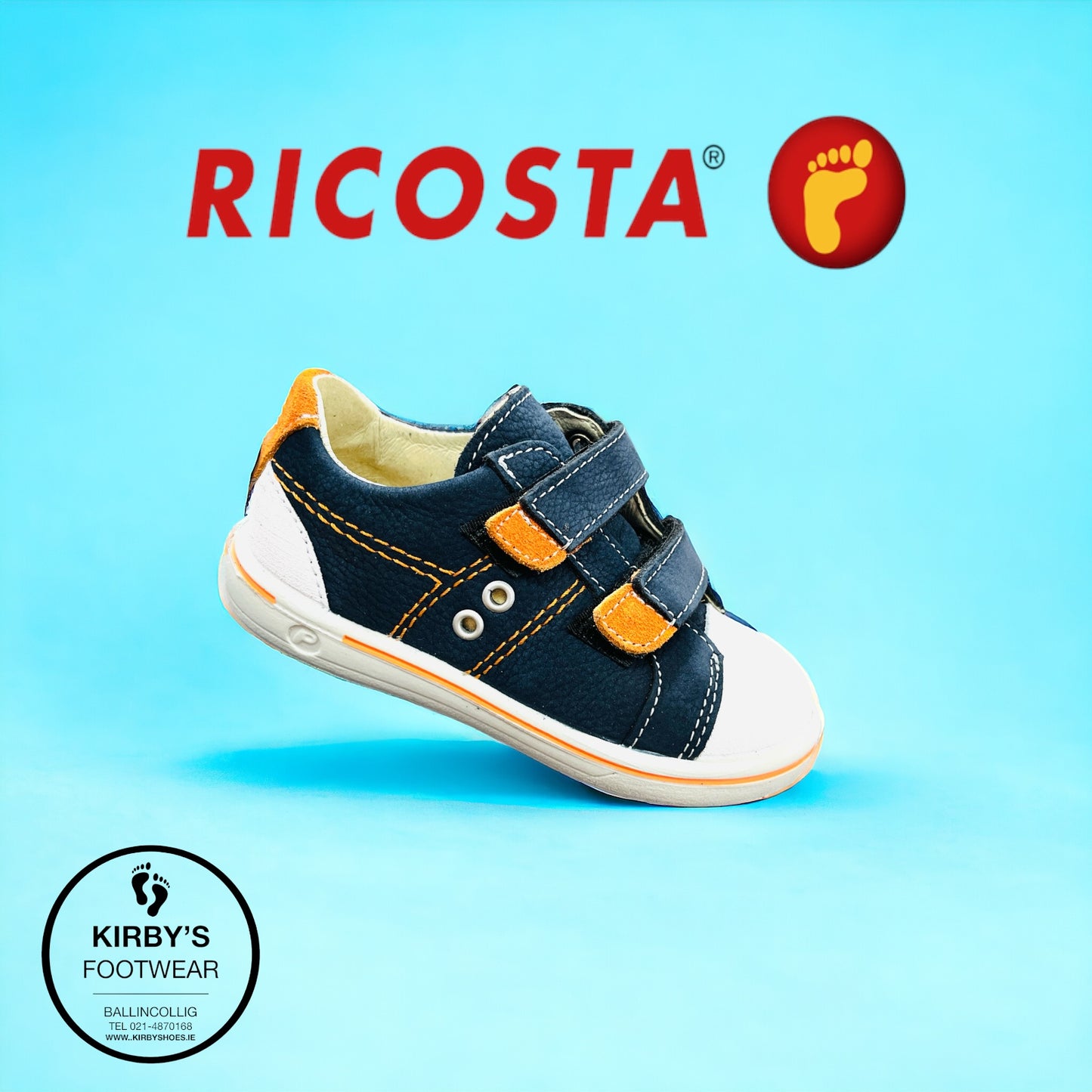 Ricosta Nippy Navy white leather