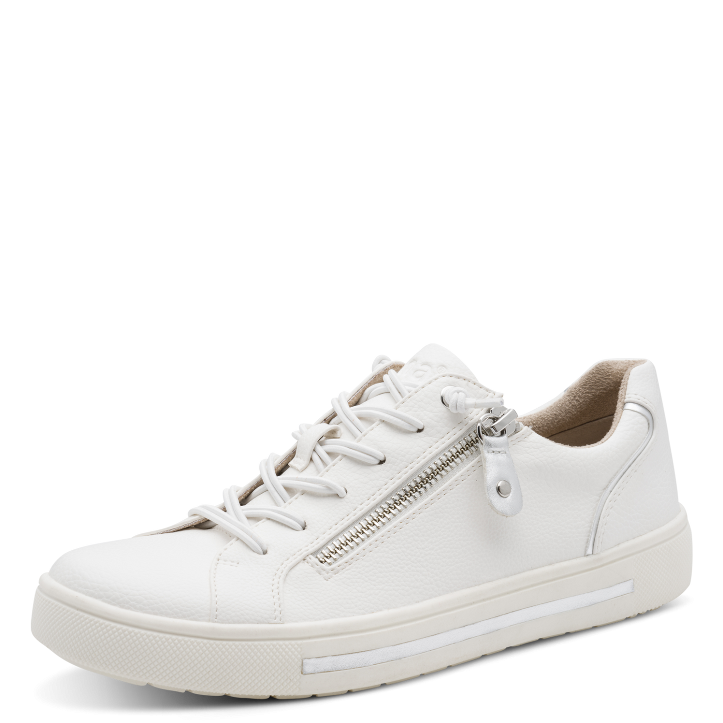 Jana trainer 23660 white silver - Kirbys Footwear Ltd