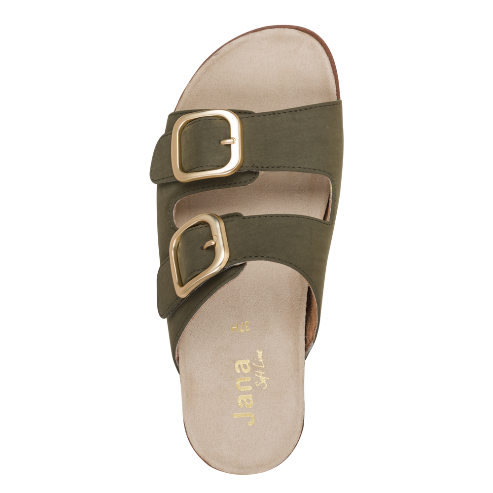 Jana sandal mule - 27461 - olive - Kirbys Footwear Ltd