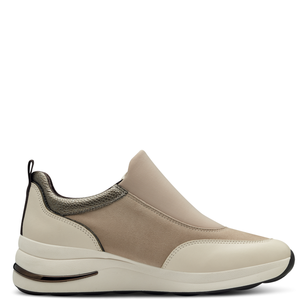 Tamaris beige zip trainer waterproof 83713
