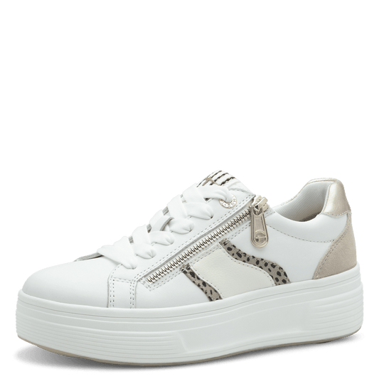 Tamaris trainer - white beige - 83716 - Kirbys Footwear Ltd