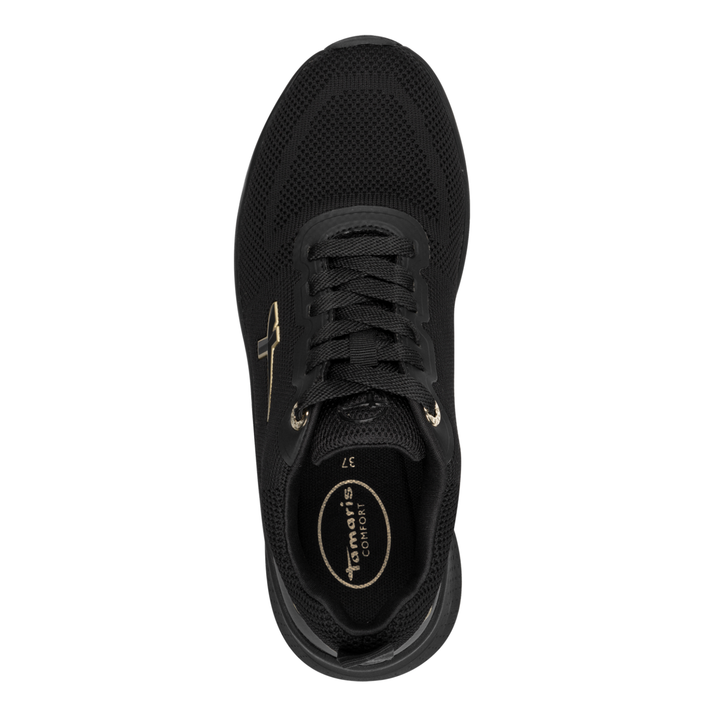 Tamaris trainers black gold waterproof 83728