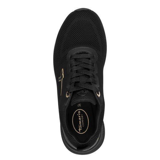 Tamaris trainers black gold waterproof 83728