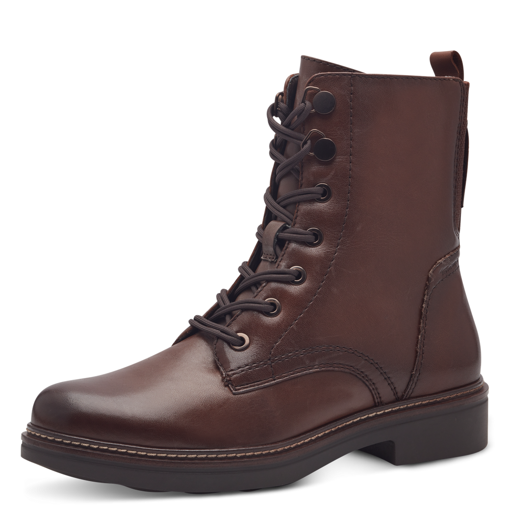 Tamaris chestnut leather boot 85107 - easy stretch