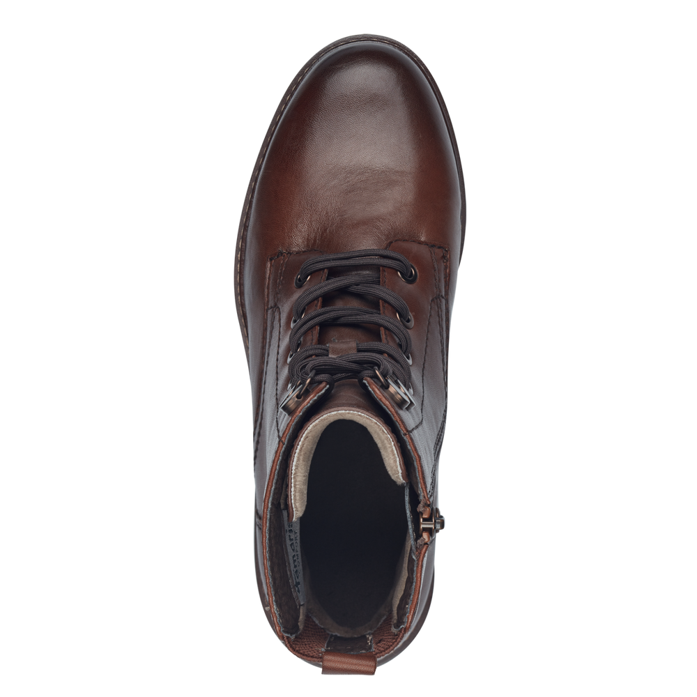 Tamaris chestnut leather boot 85107 - easy stretch