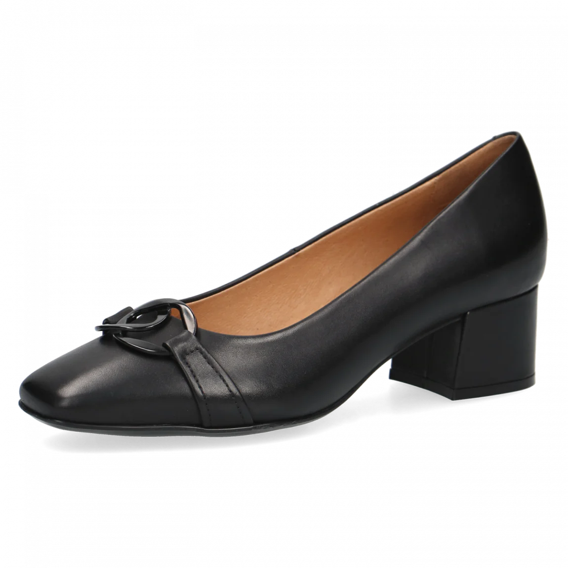 Caprice court black leather 22306