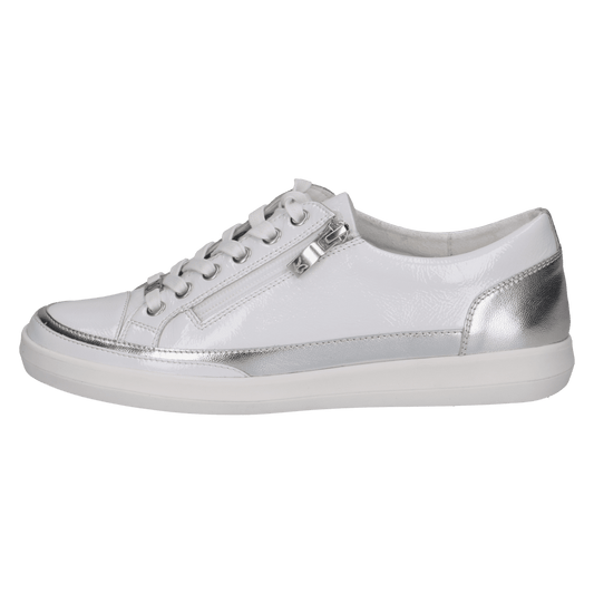 Caprice white silver leather - 23706 - Kirbys Footwear Ltd