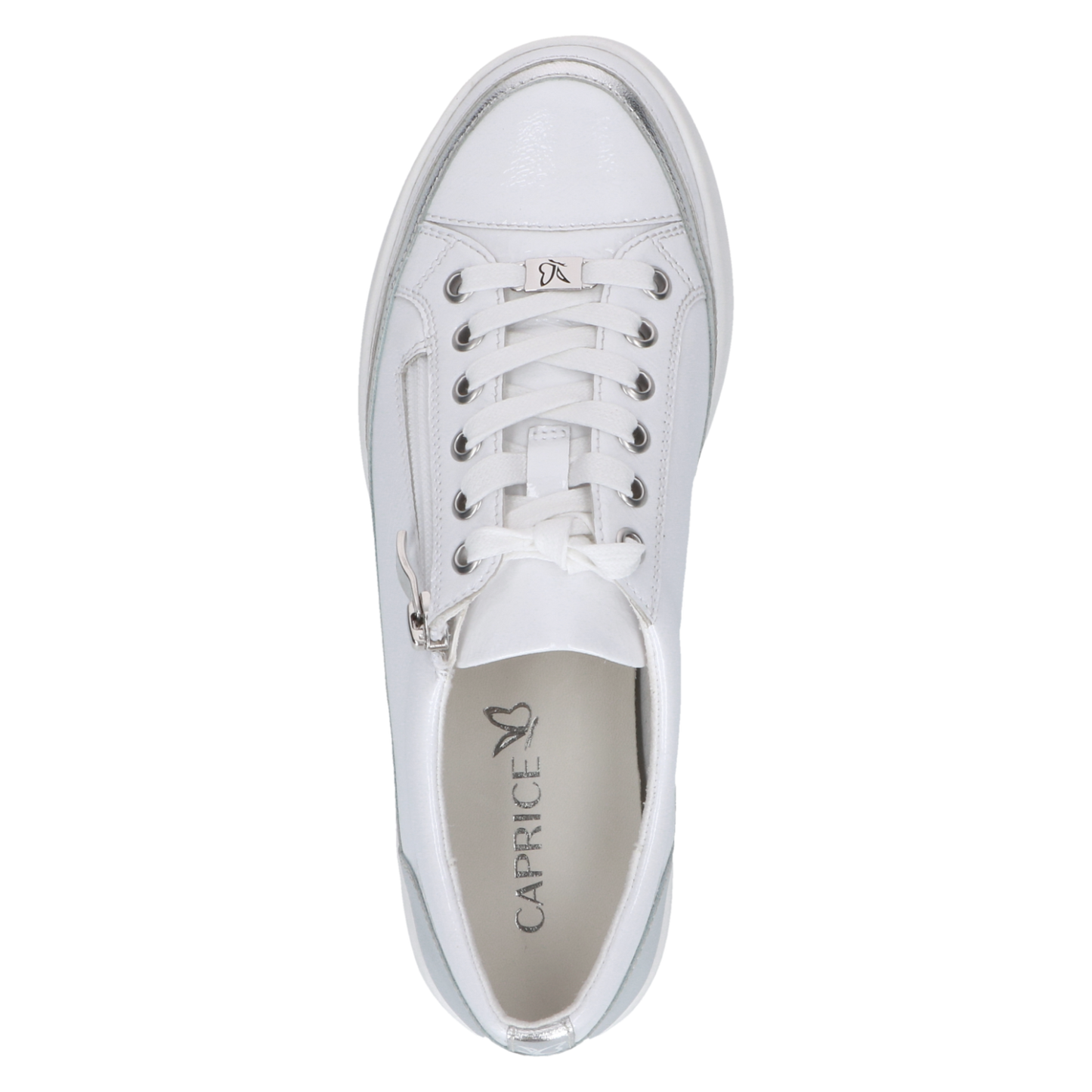 Caprice white silver leather - 23706 - Kirbys Footwear Ltd