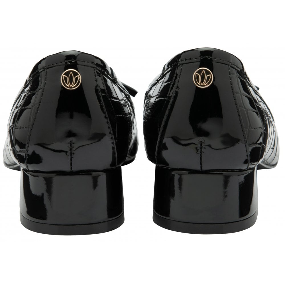 Lotus Rush Court black croc