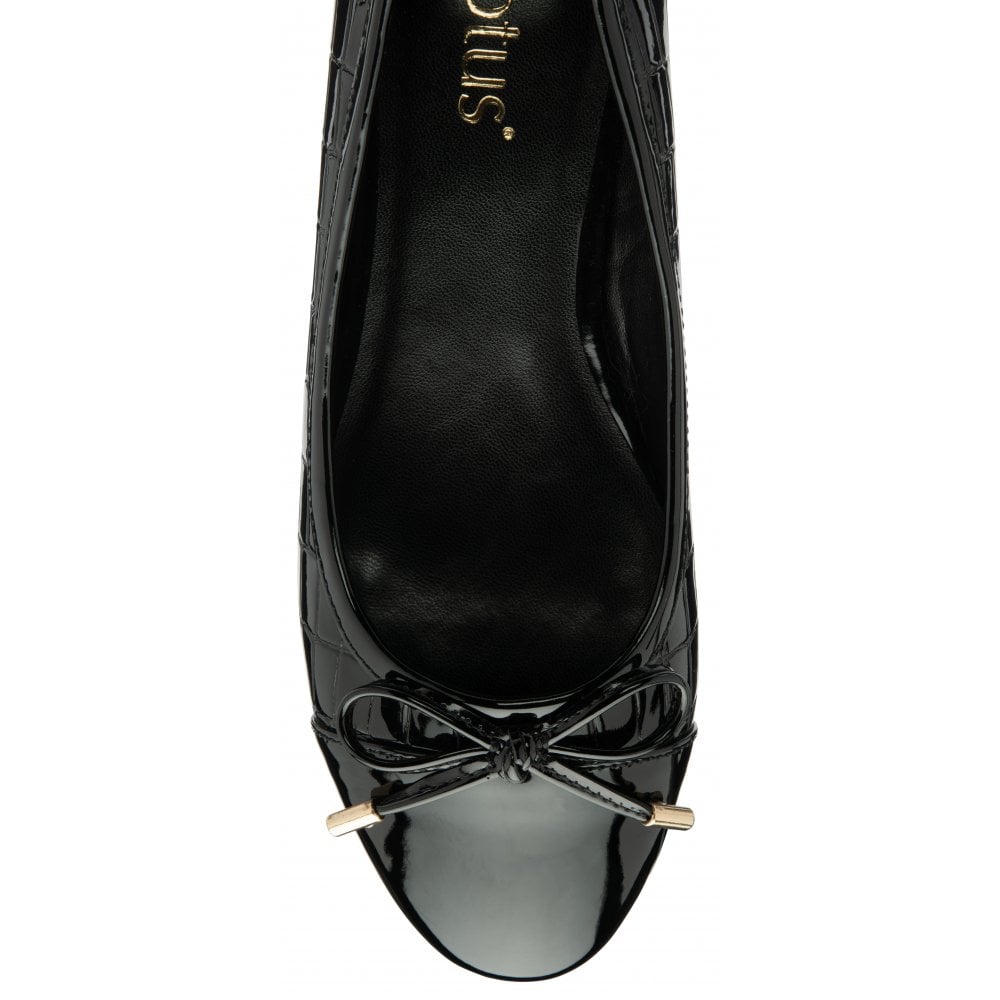 Lotus Rush Court black croc