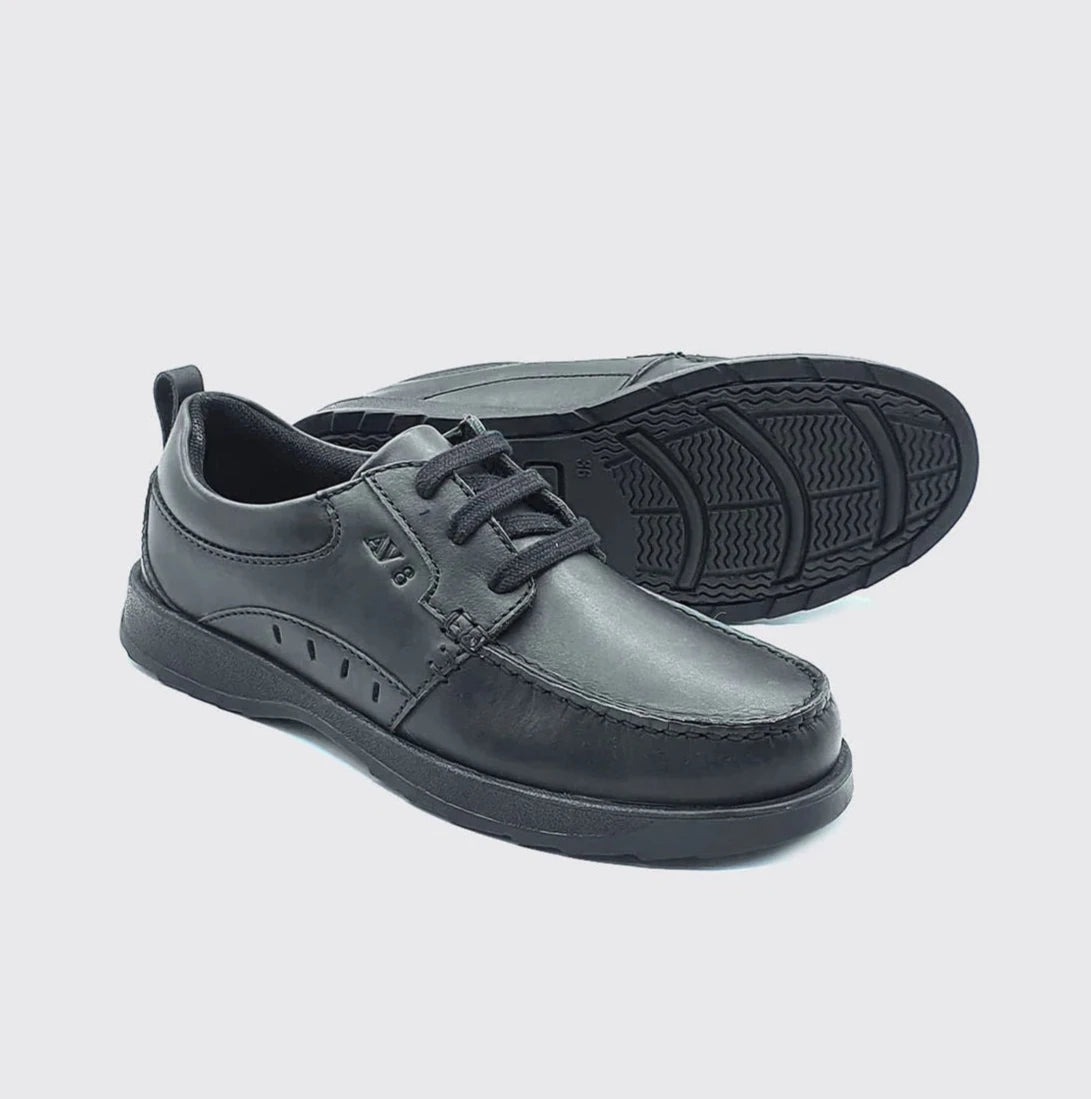Dubarry Killian black leather deck shoe
