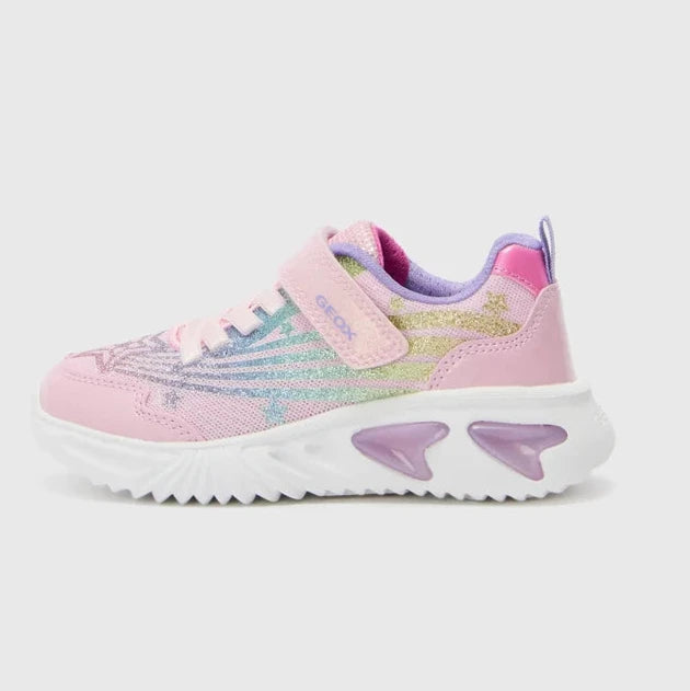 Geox Assister pink rainbow lights