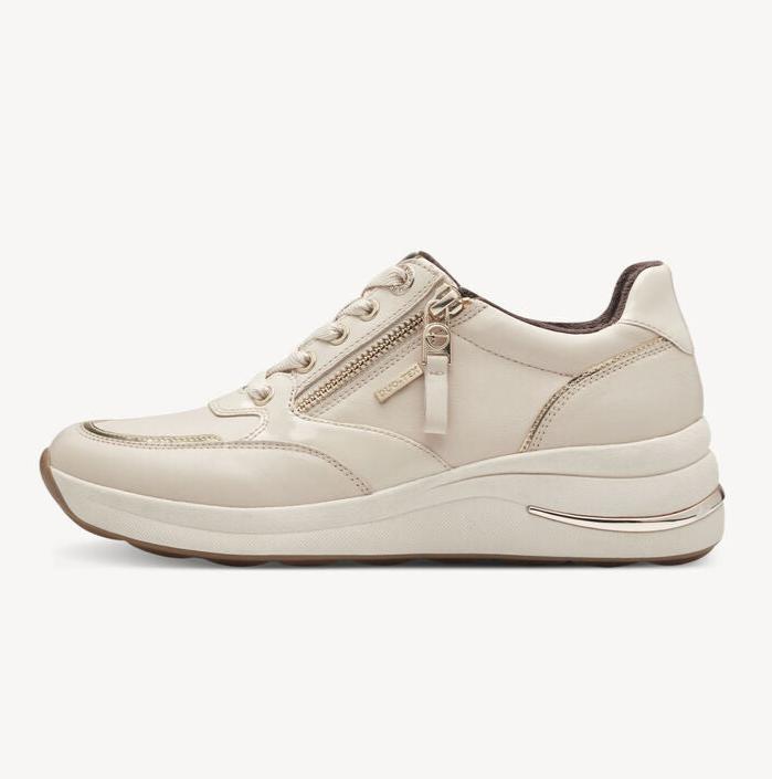 Tamaris trainer ivory gold waterproof 83715
