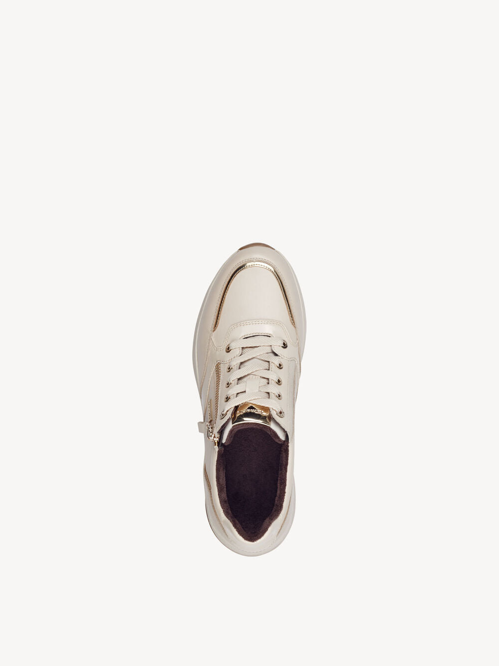 Tamaris trainer ivory gold waterproof 83715