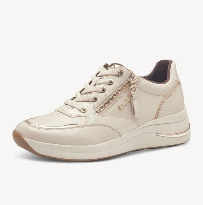 Tamaris trainer ivory gold waterproof 83715