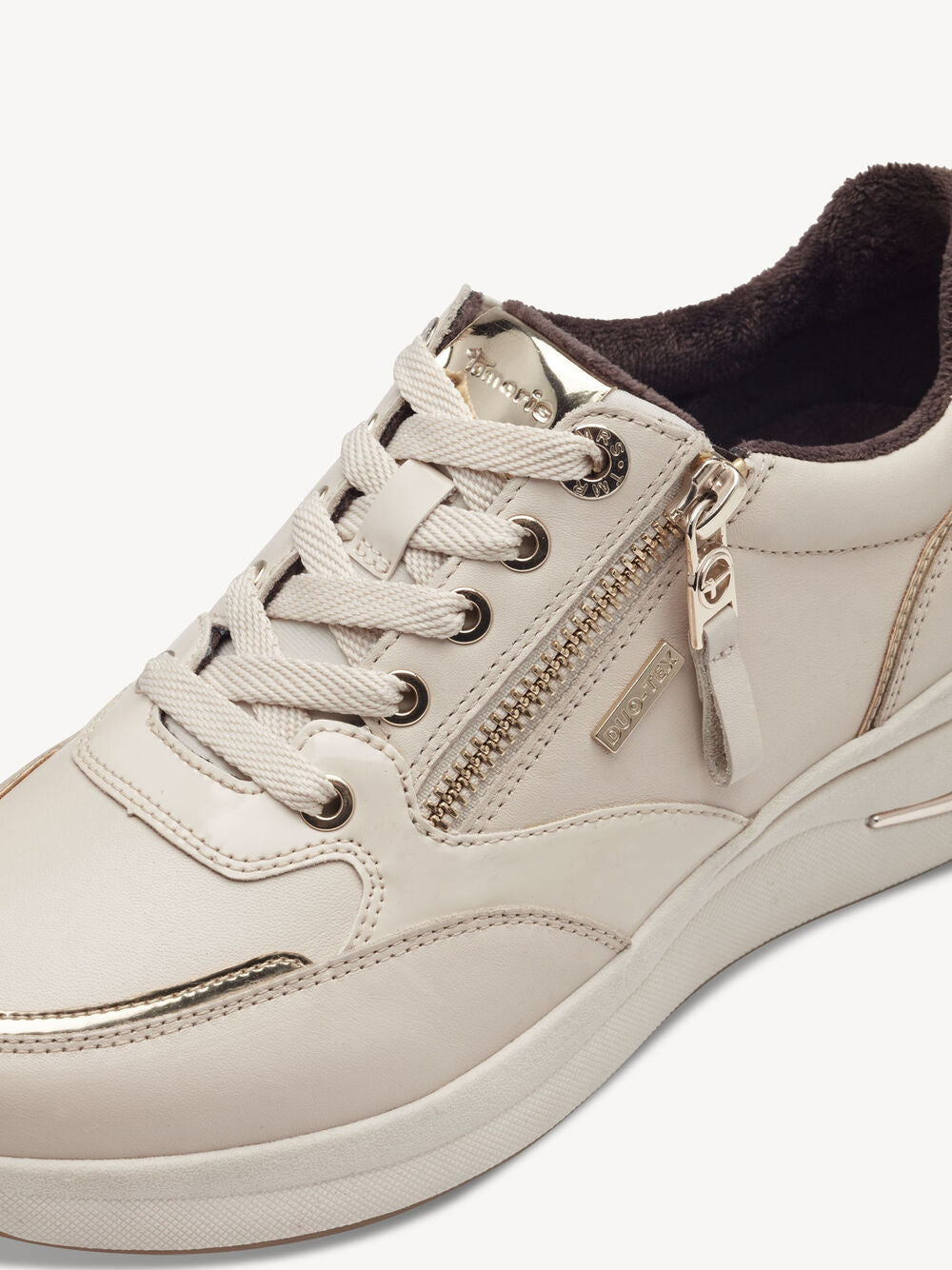 Tamaris trainer ivory gold waterproof 83715