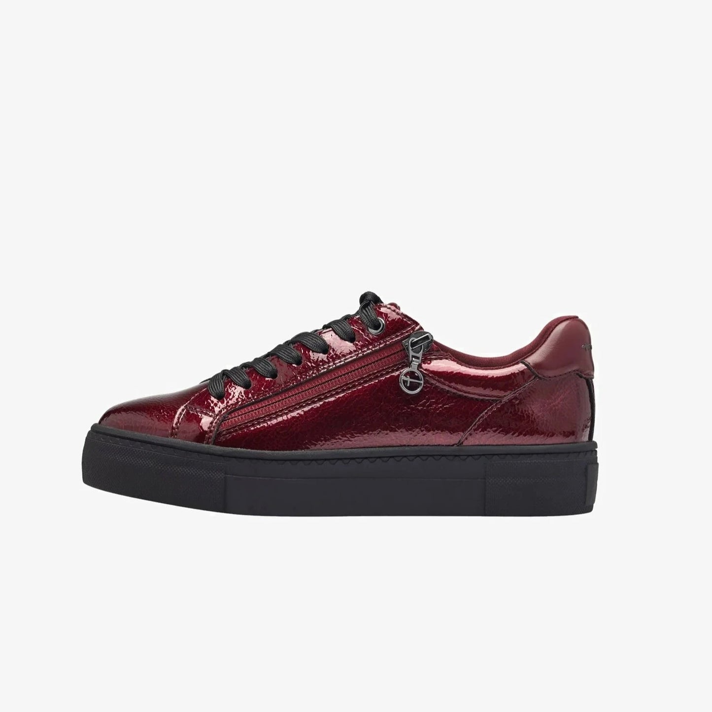 Tamaris lace trainer Bordeaux patent 23313