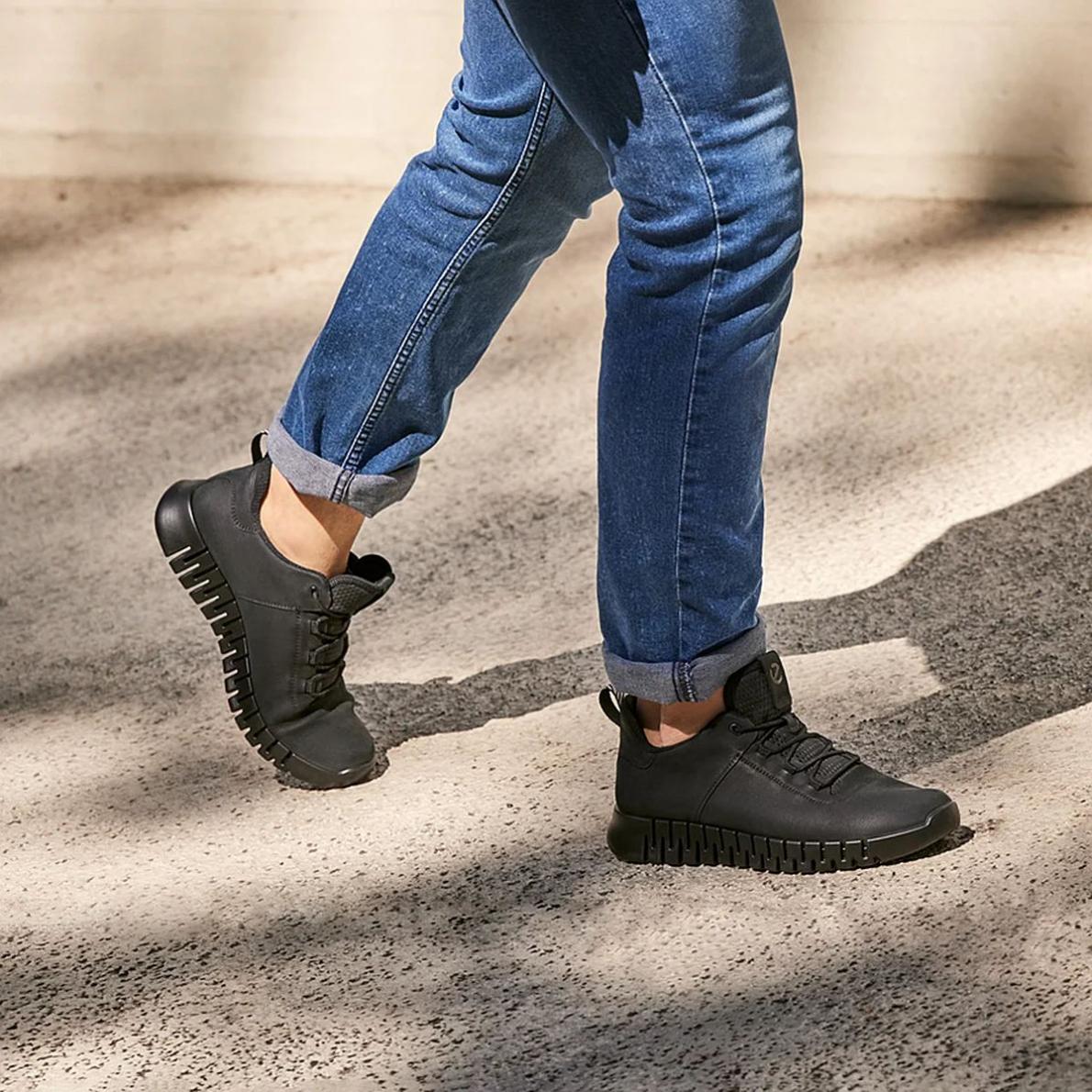 Ecco Gruuv black leather goretex waterproof 525224