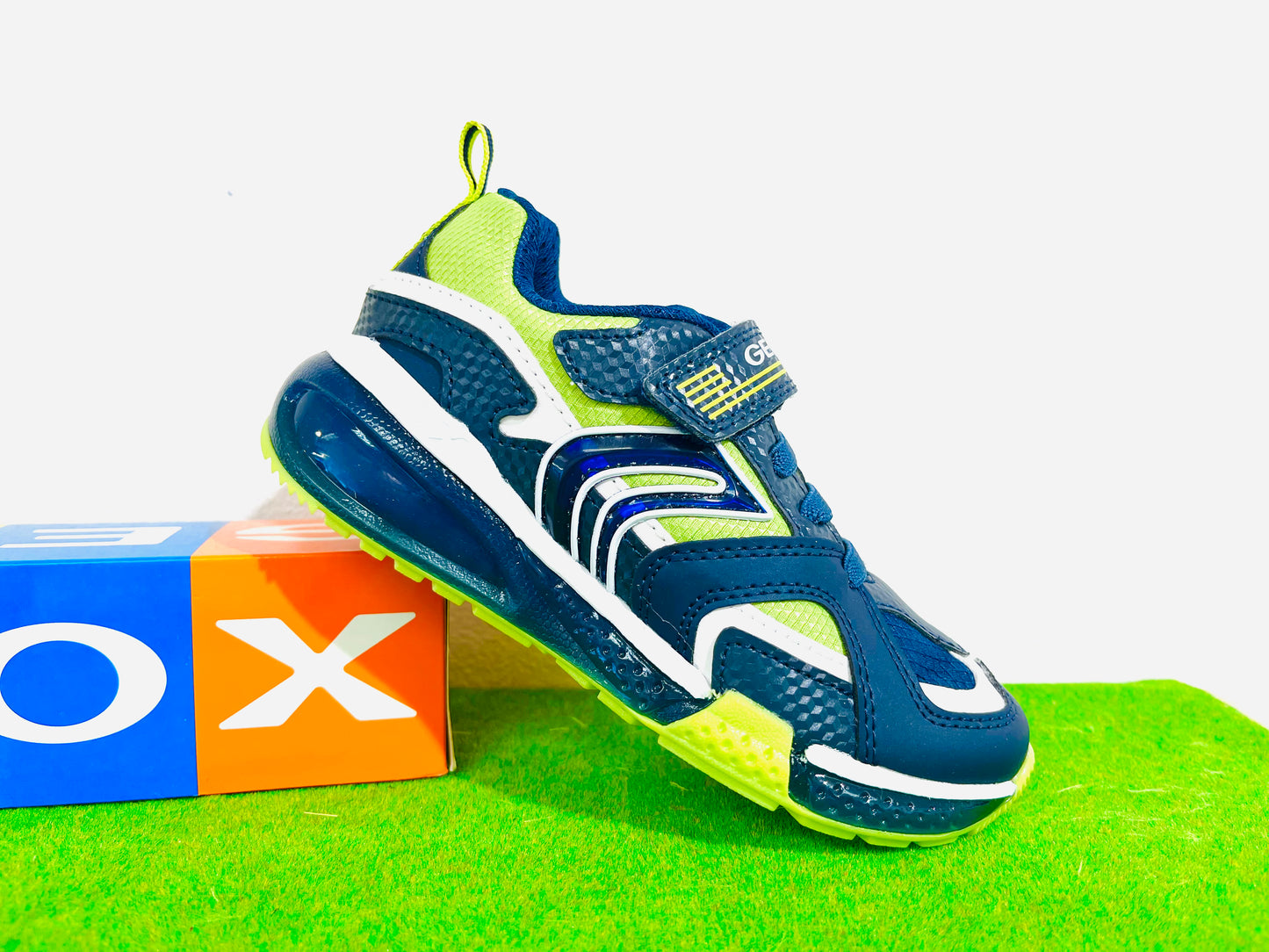 Geox Bayonyc navy lime lights