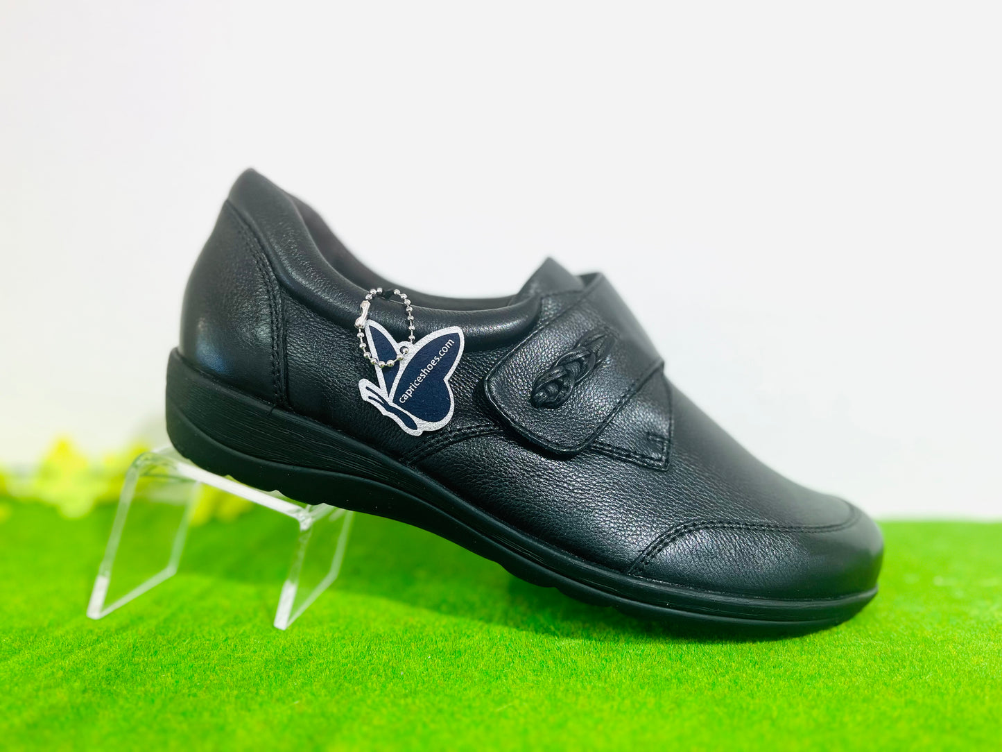 Caprice velcro black leather 24706