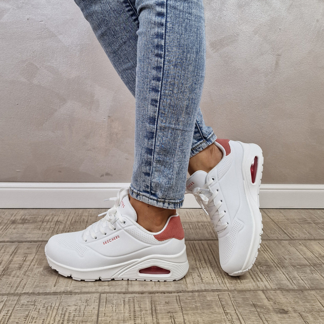 Skechers Uno pop back - white coral