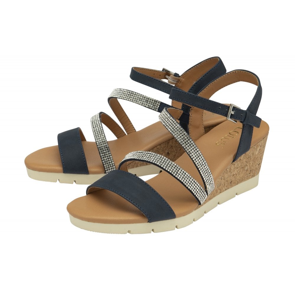 Lous Goldie wedge sandal - navy