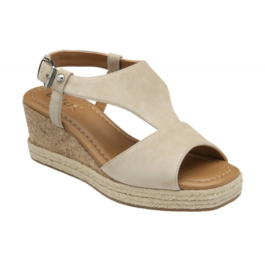 Lotus Madalene wedge sandal nude