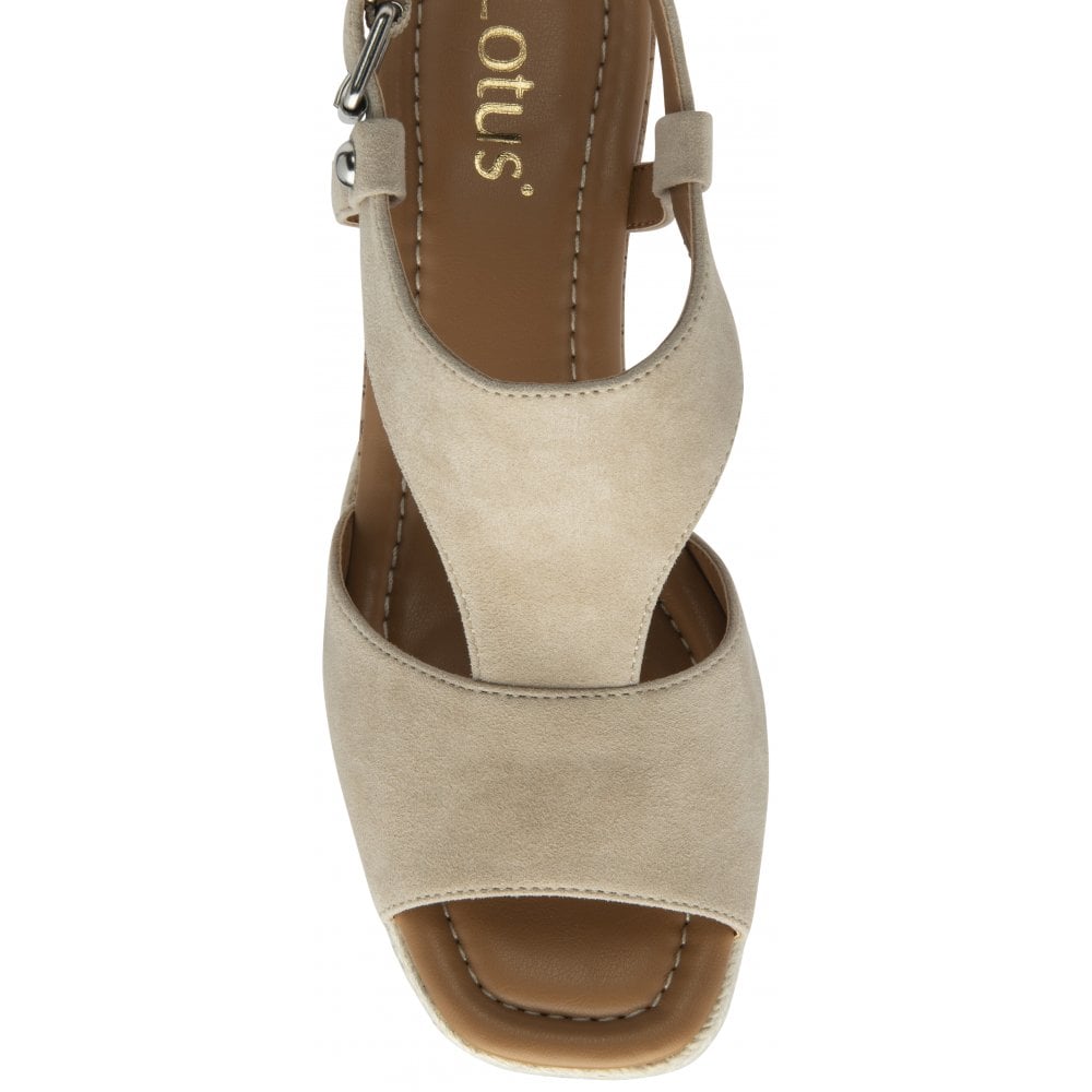 Lotus Madalene wedge sandal nude