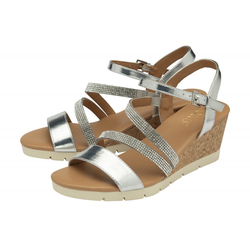 Lous Goldie wedge sandal - silver