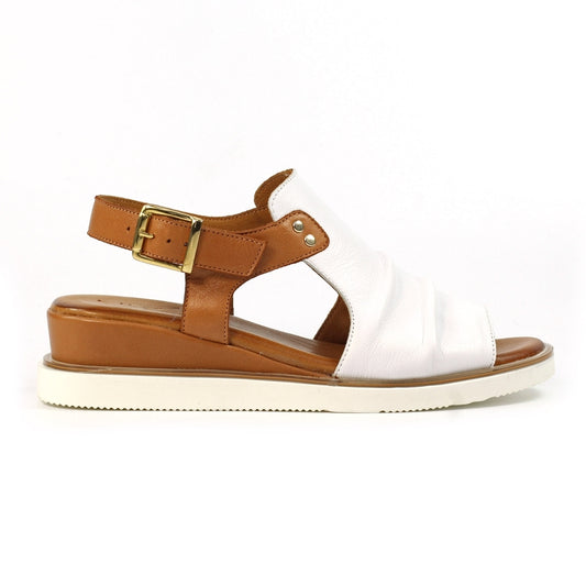 Lunar Steffi wedge - white leather - Kirbys Footwear Ltd